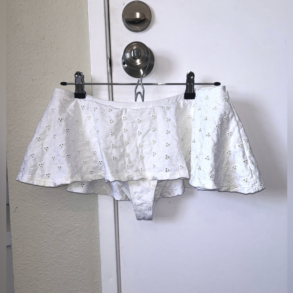 Frankie’s Bikinis & Gigi White Swim Skirt